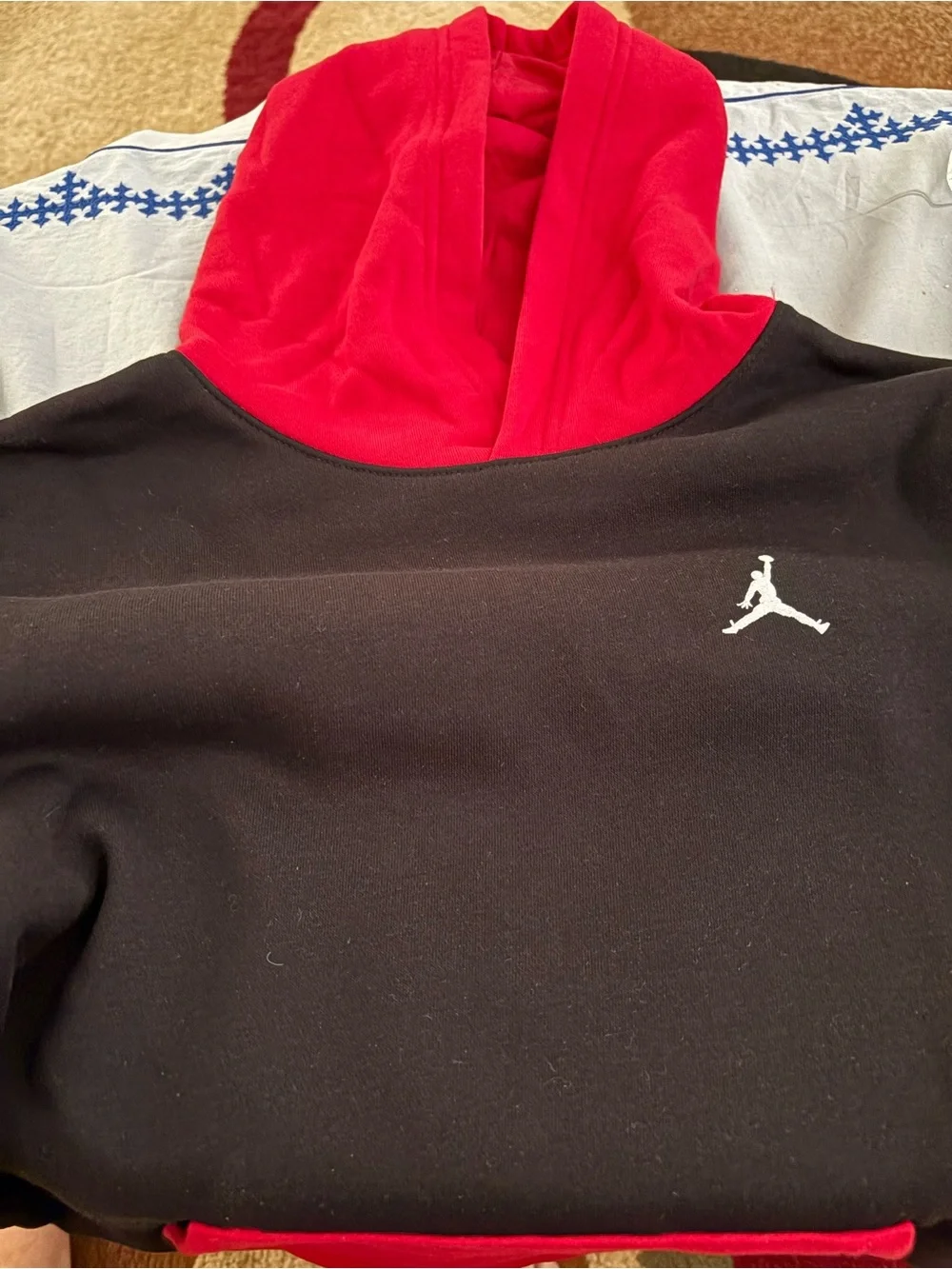 Jordan Colorblock Crewneck Sweatshirt - Black/Red/Grey